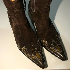 Vintage Antonio Melani Leather Low Western Boots